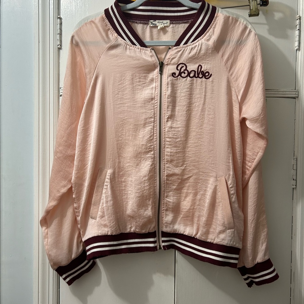 Pink peach babe zip up sz medium